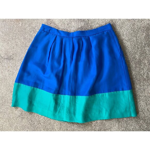 J.Crew Skirt Two-Tone Blue Green Knee-Length Size 6 - Picture 2 of 8